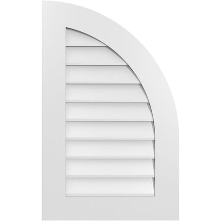 Ekena Millwork Quarter Round Top Right Surface Mount PVC Gable Vent w/ 3-1/2"W x 1"P Standard Frame, 20"W x 32"H GVPQR20X3201SN